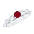 Minimal Ruby Engagement Ring with Diamond Accent