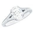 Certified Moissanite Oblong Engagement Ring with Split Shank