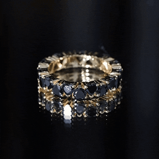 Created Black Diamond Heart Eternity Band