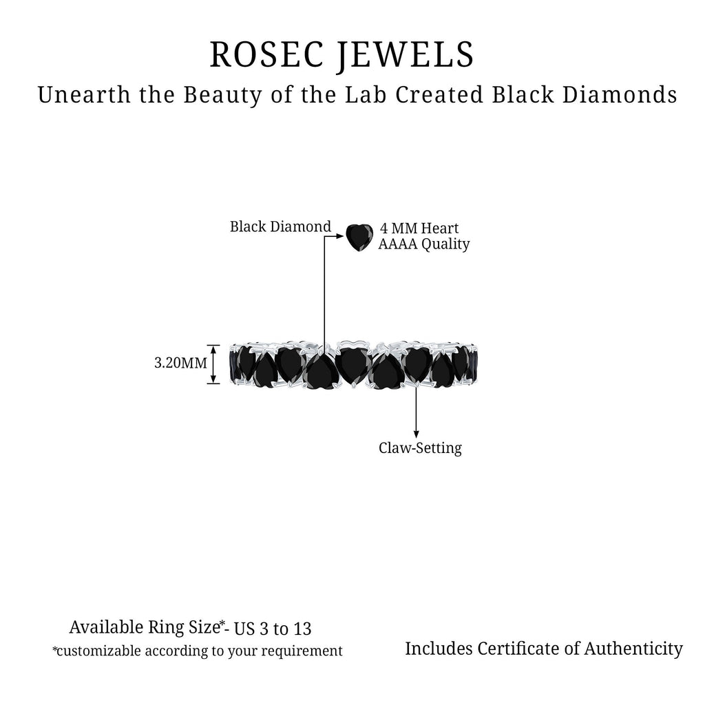 Created Black Diamond Heart Eternity Band