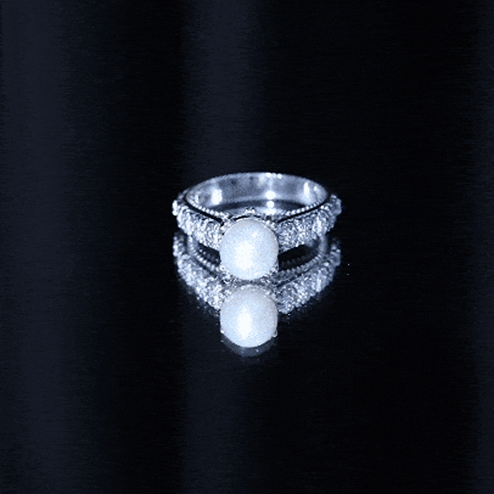 7.5 CT Freshwater Pearl Solitaire with Diamond Engagement Ring