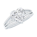 8 MM Moissanite Heart Designer Engagement Ring with Split Shank