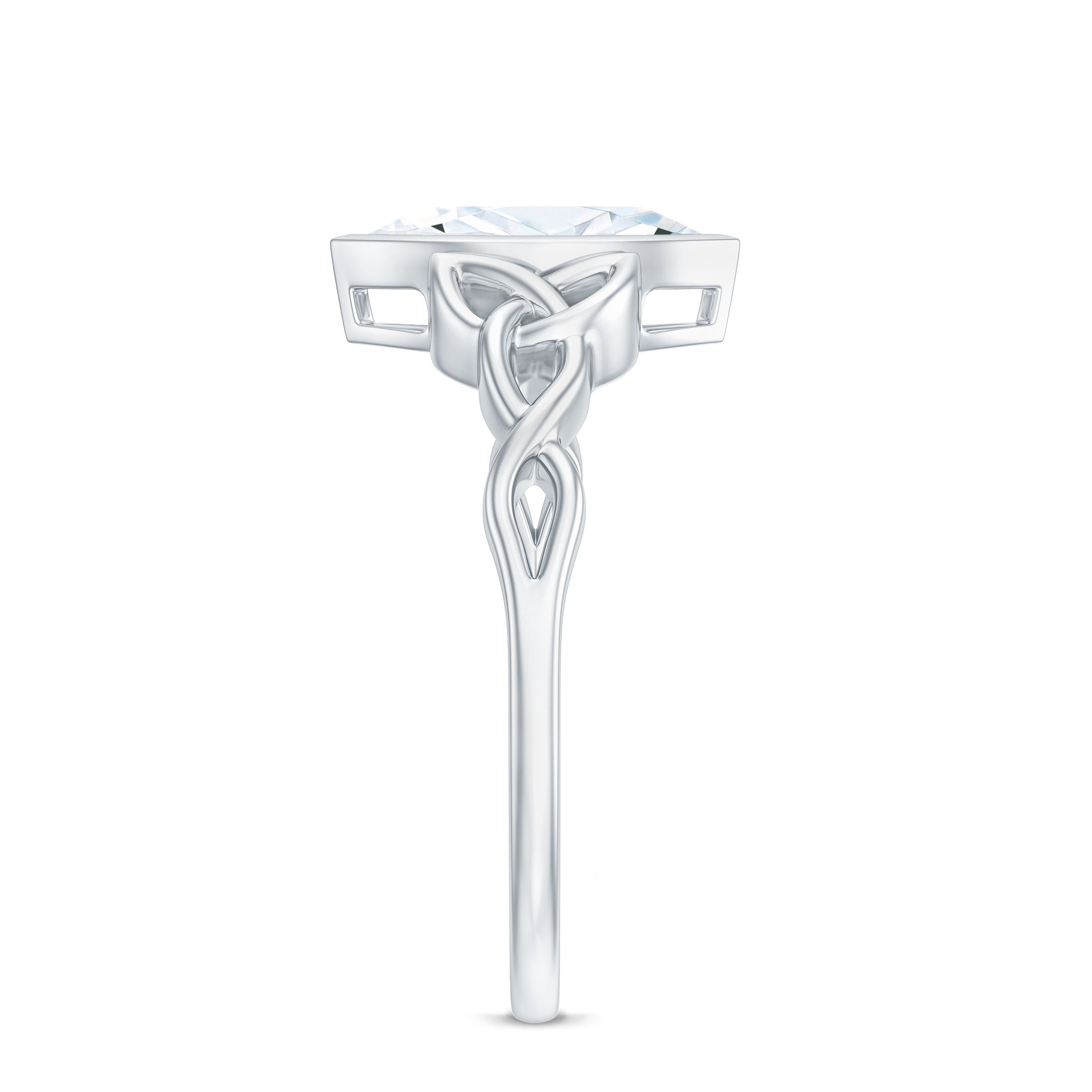 Moissanite 5x10mm Marquise Cut Engagement Ring in Bezel Setting
