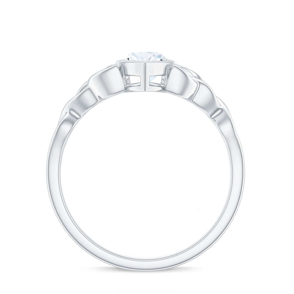 Moissanite 5x10mm Marquise Cut Engagement Ring in Bezel Setting