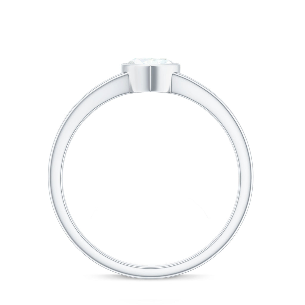 5mm Heart Shape Moissanite Solitaire Ring with Split Shank