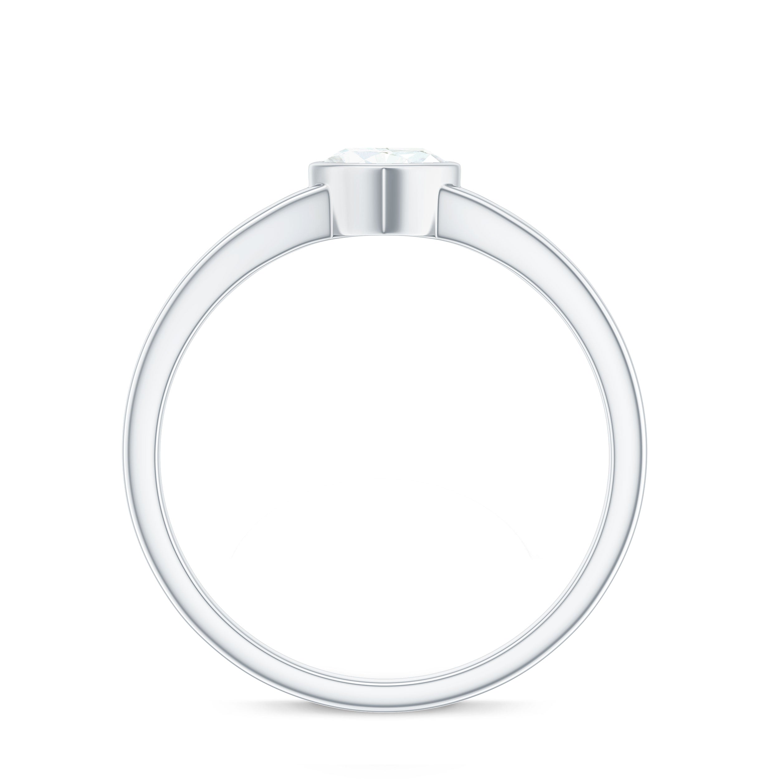 5mm Heart Shape Moissanite Solitaire Ring with Split Shank