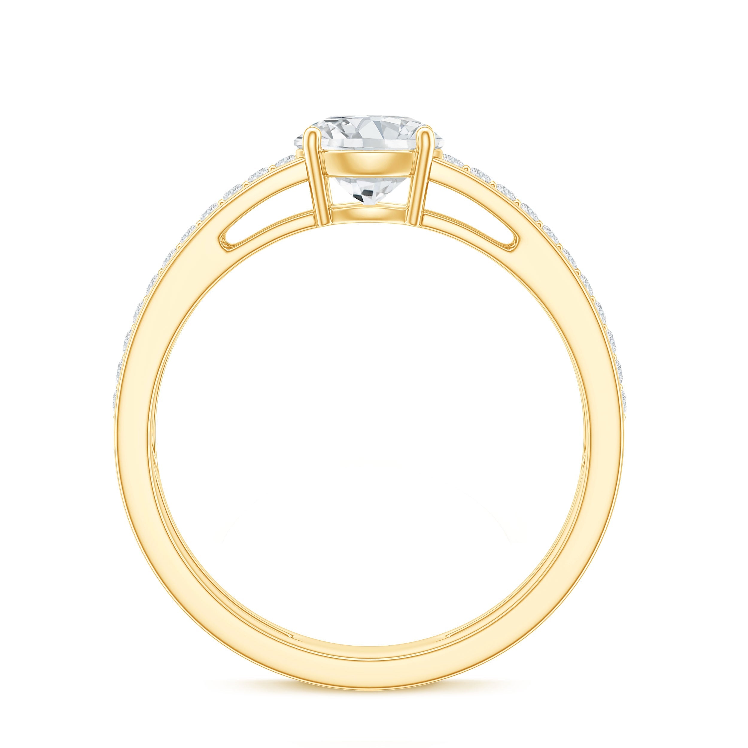 6 mm Round Moissanite Double Band Engagement Ring