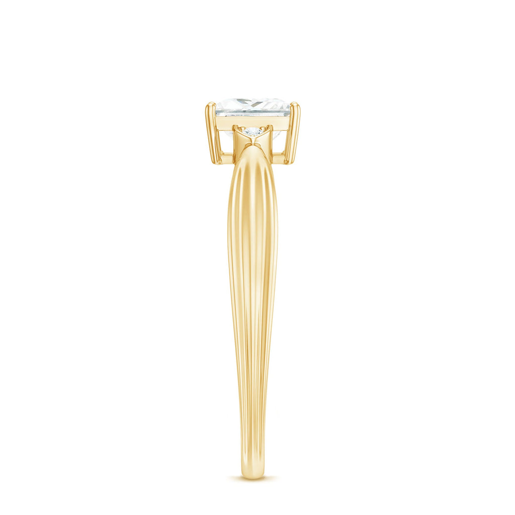 5MM Princess Cut Moissanite Solitaire Promise Ring for Her