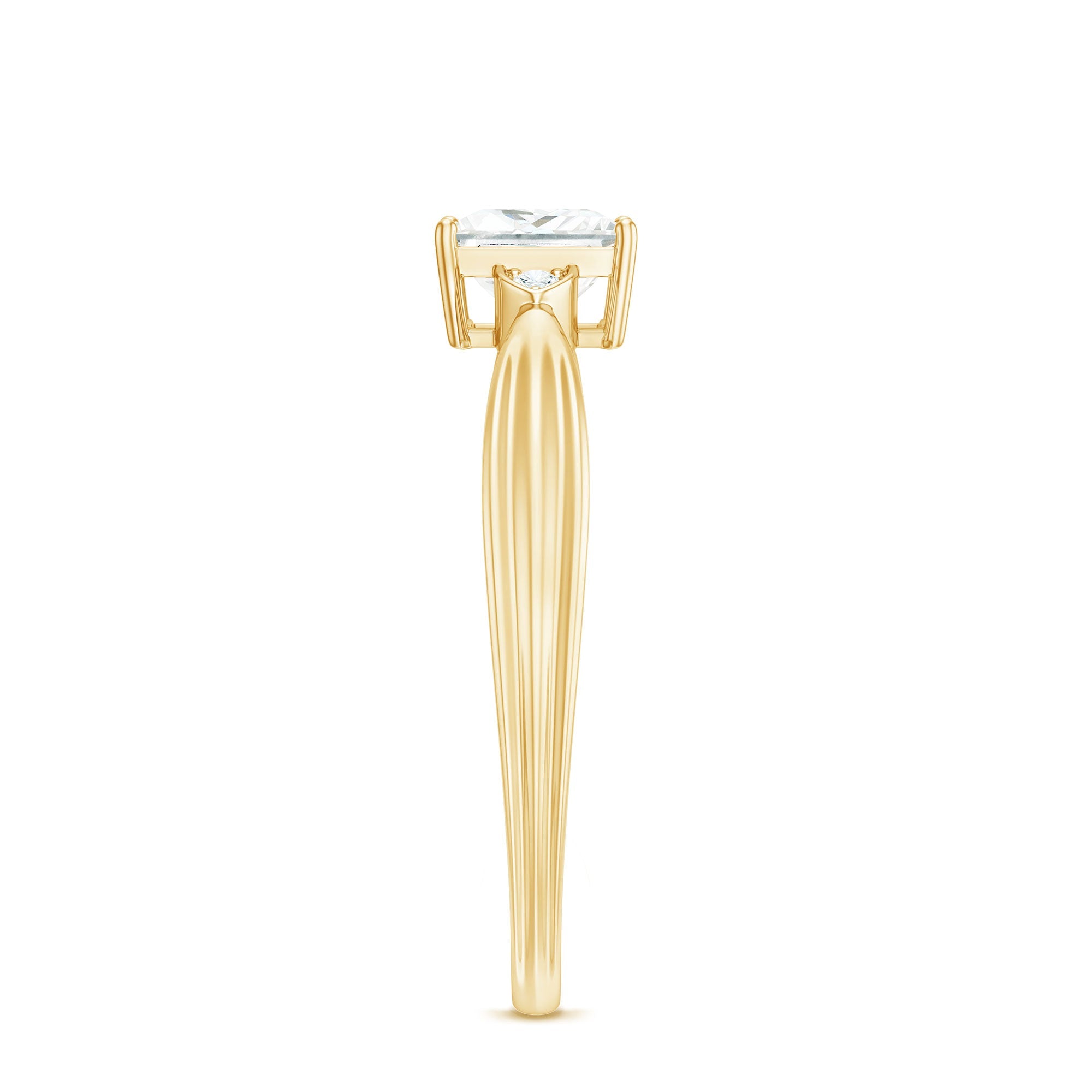 5MM Princess Cut Moissanite Solitaire Promise Ring for Her