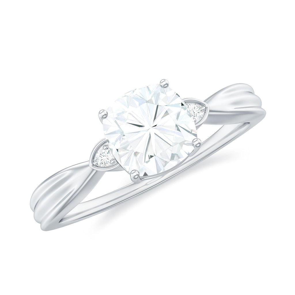 Brilliant Cut 6mm Moissanite Cushion Engagement Ring