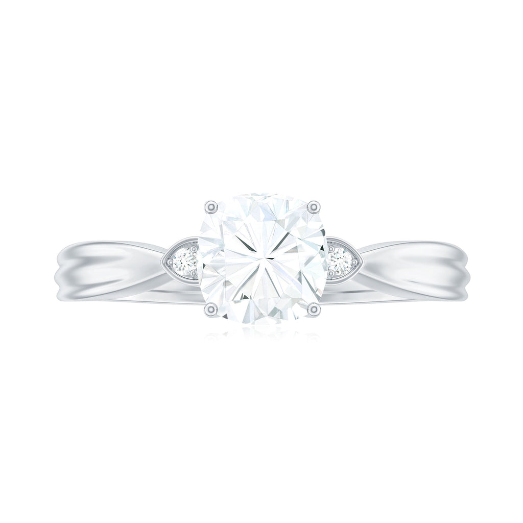 Brilliant Cut 6mm Moissanite Cushion Engagement Ring