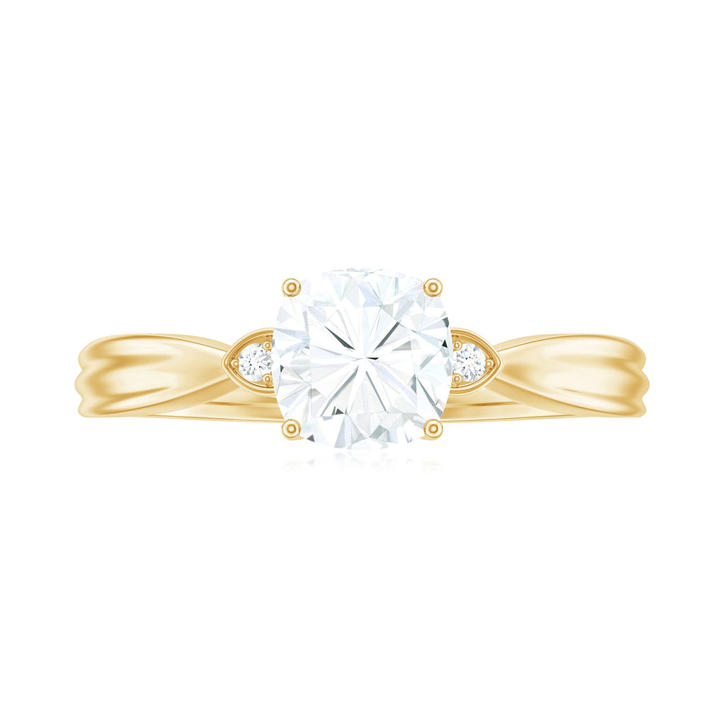 Brilliant Cut 6mm Moissanite Cushion Engagement Ring