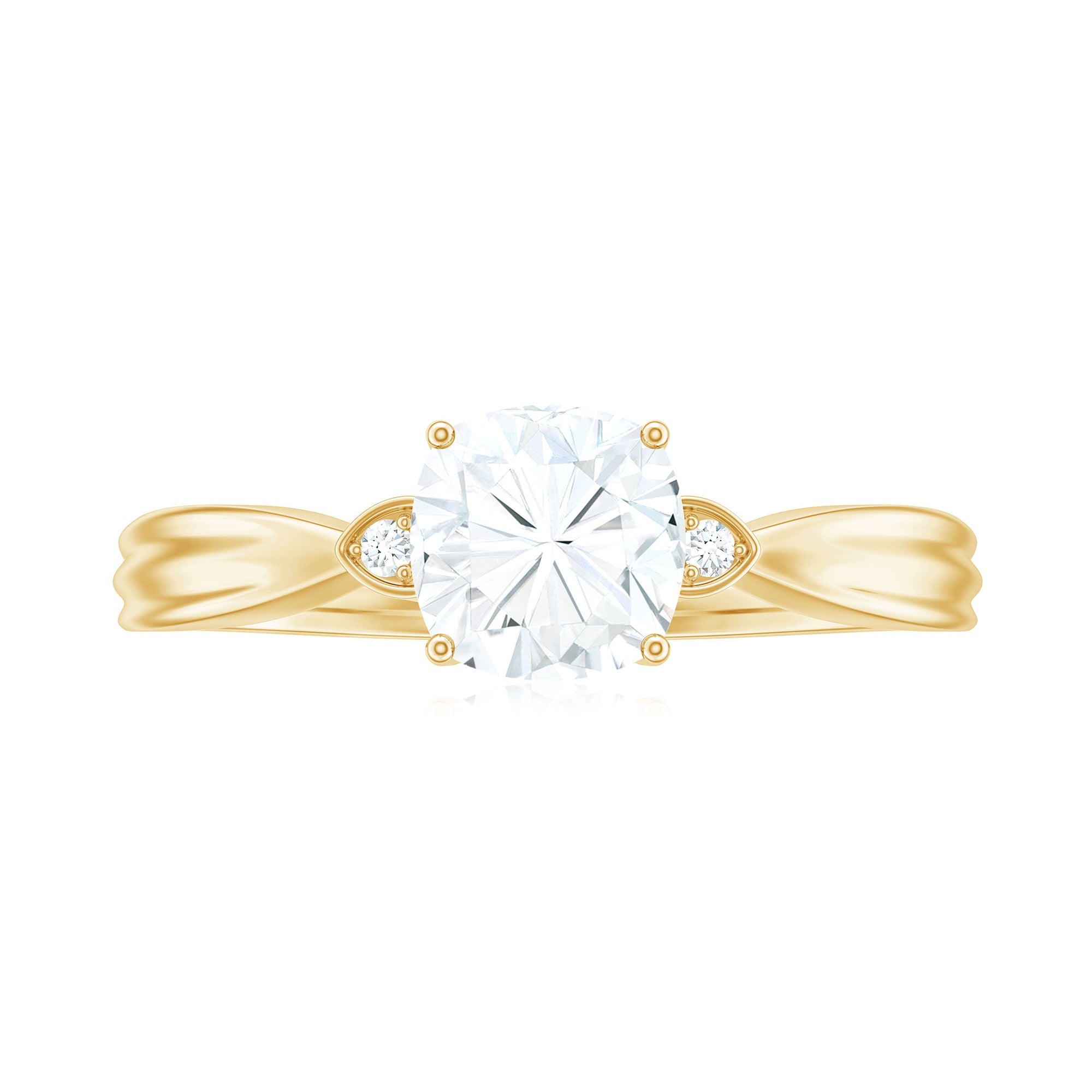 Brilliant Cut 6mm Moissanite Cushion Engagement Ring
