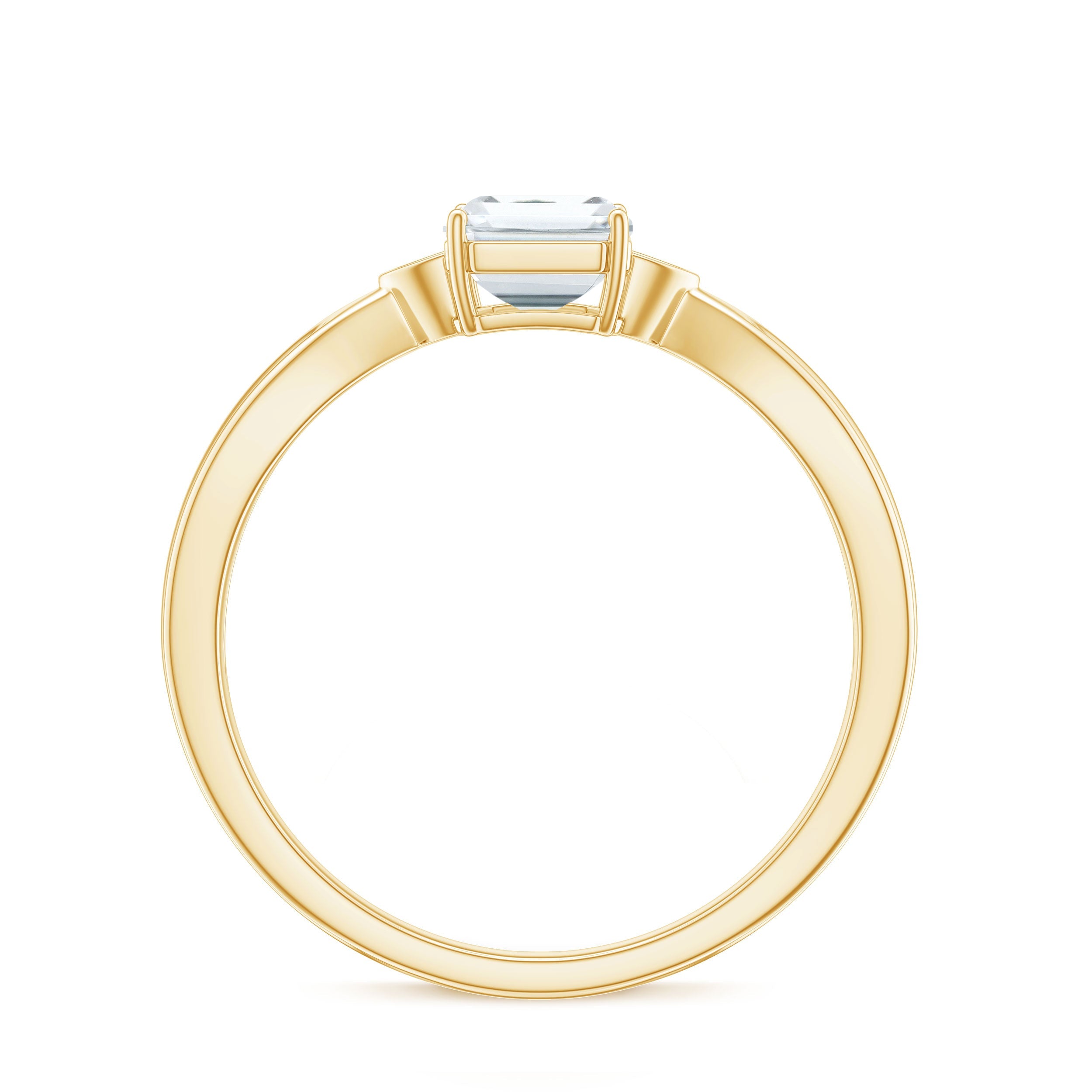 6x8mm Emerald Cut Certified Moissanite Engagement Ring for Women