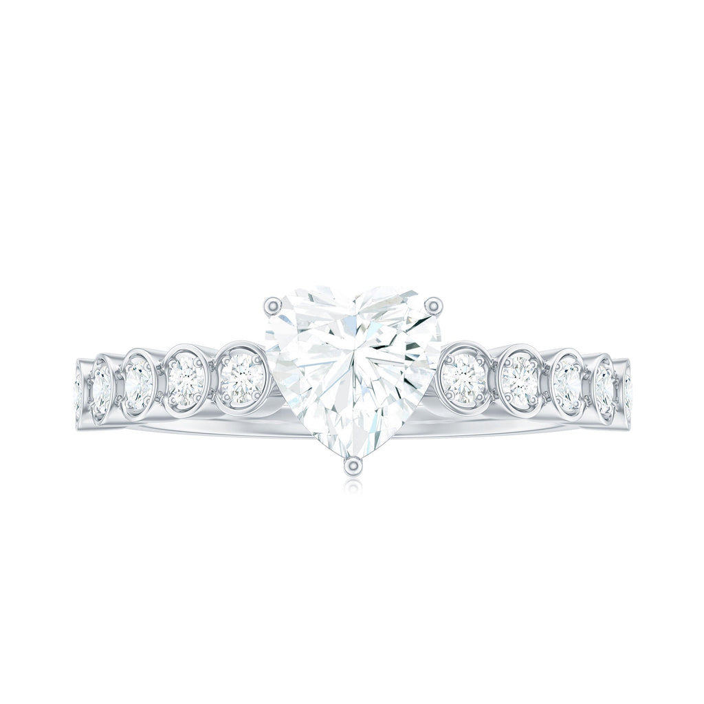 7mm Heart Shape Certified Moissanite Solitaire Engagement Ring