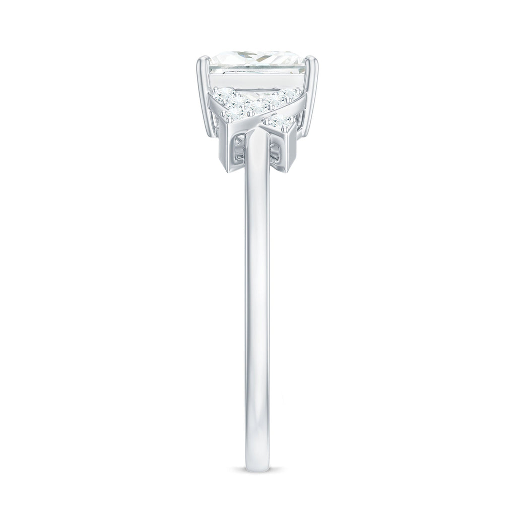 6X8 mm Princess Cut Moissanite Solitaire Engagement Ring