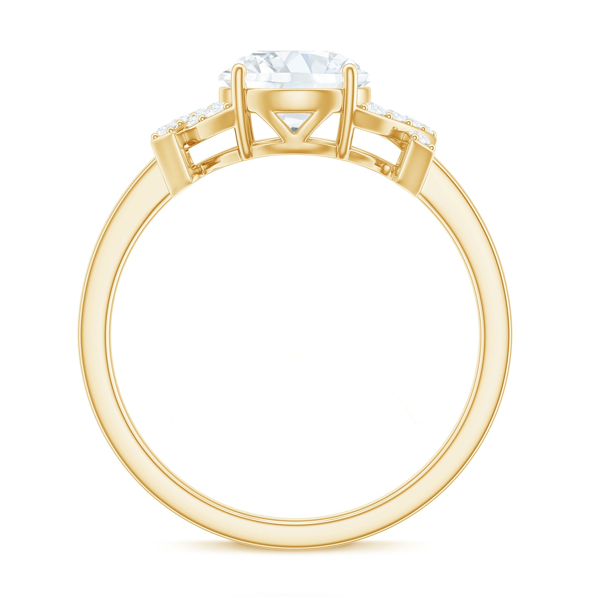 7x7mm Brilliant Cut Moissanite Solitaire Engagement Ring for Women