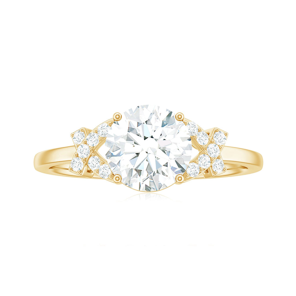 7x7mm Brilliant Cut Moissanite Solitaire Engagement Ring for Women