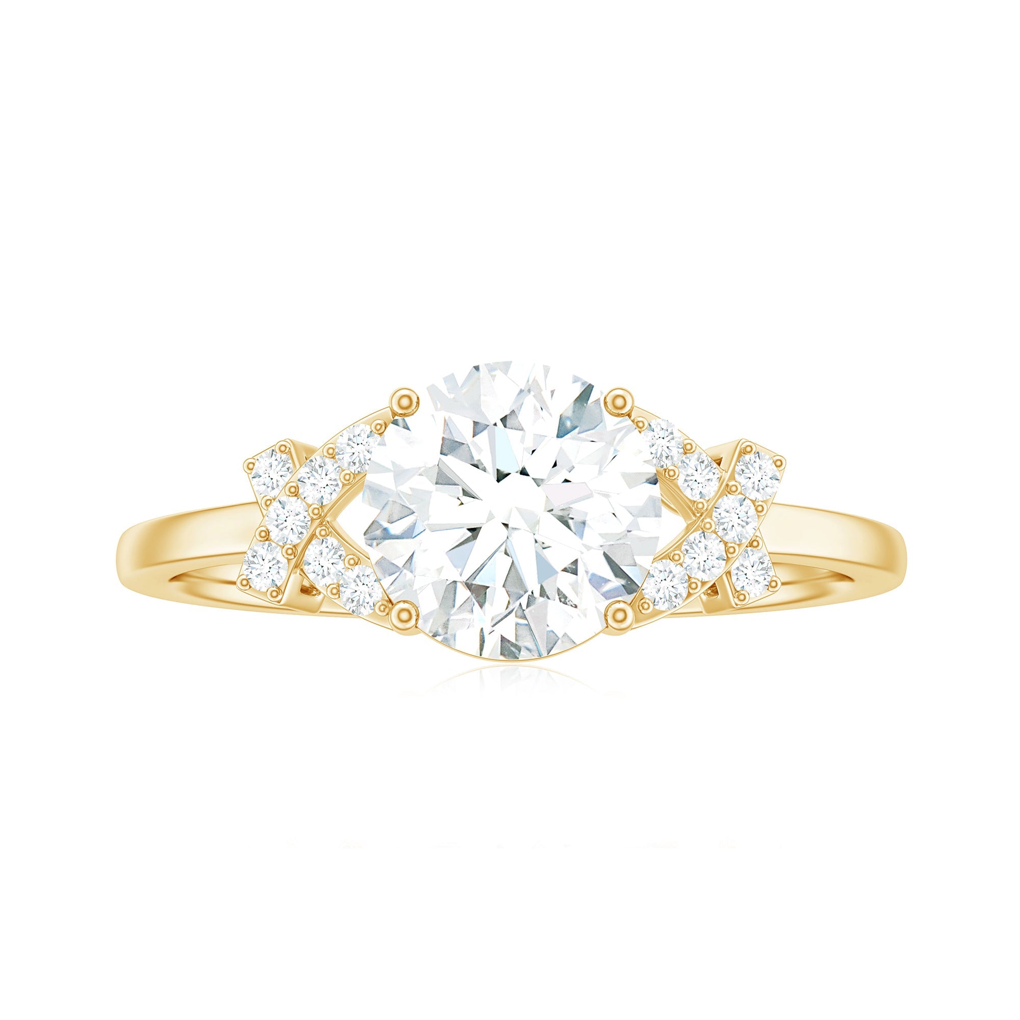 7x7mm Brilliant Cut Moissanite Solitaire Engagement Ring for Women