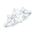 6X8mm Oval Cut Moissanite Designer Engagement Ring