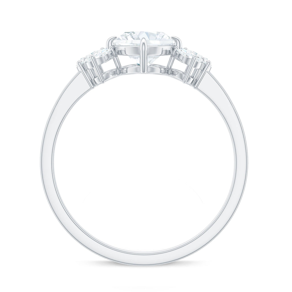 6X8mm Oval Cut Moissanite Designer Engagement Ring