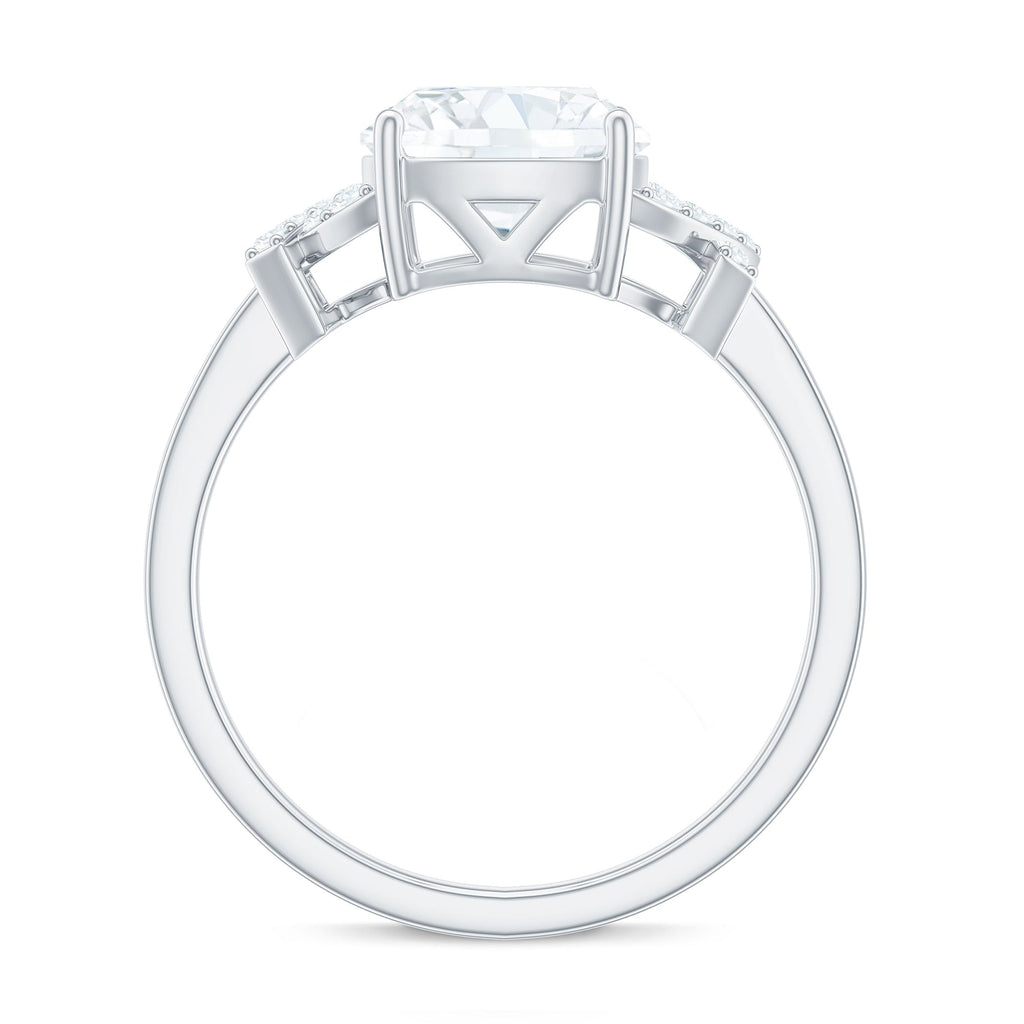 8X8mm Cushion Cut Moissanite Solitaire Engagement Ring for Women