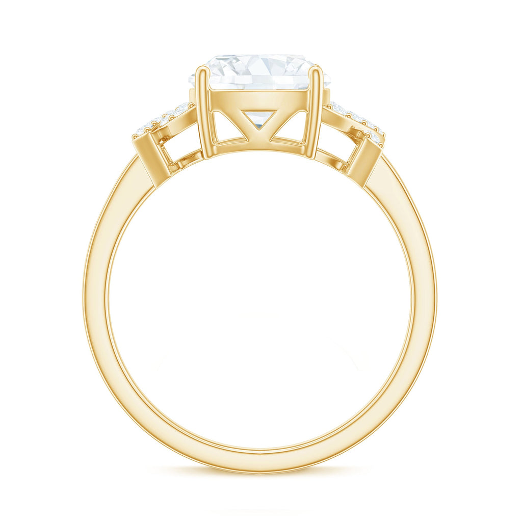8X8mm Cushion Cut Moissanite Solitaire Engagement Ring for Women