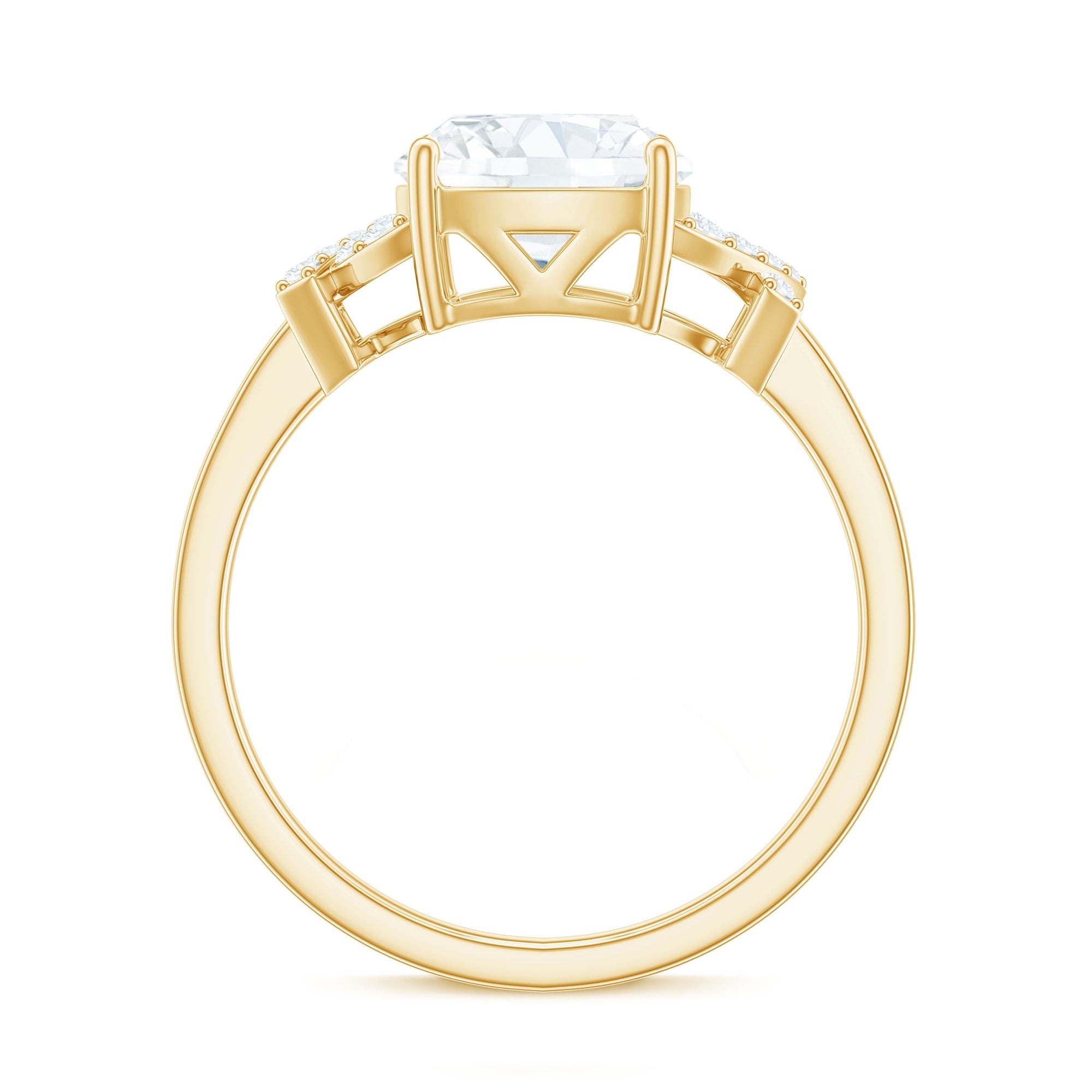 8X8mm Cushion Cut Moissanite Solitaire Engagement Ring for Women