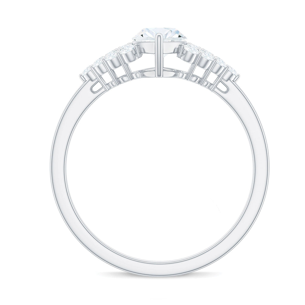 5X10mm Marquise Cut Moissanite Classic Engagement Ring