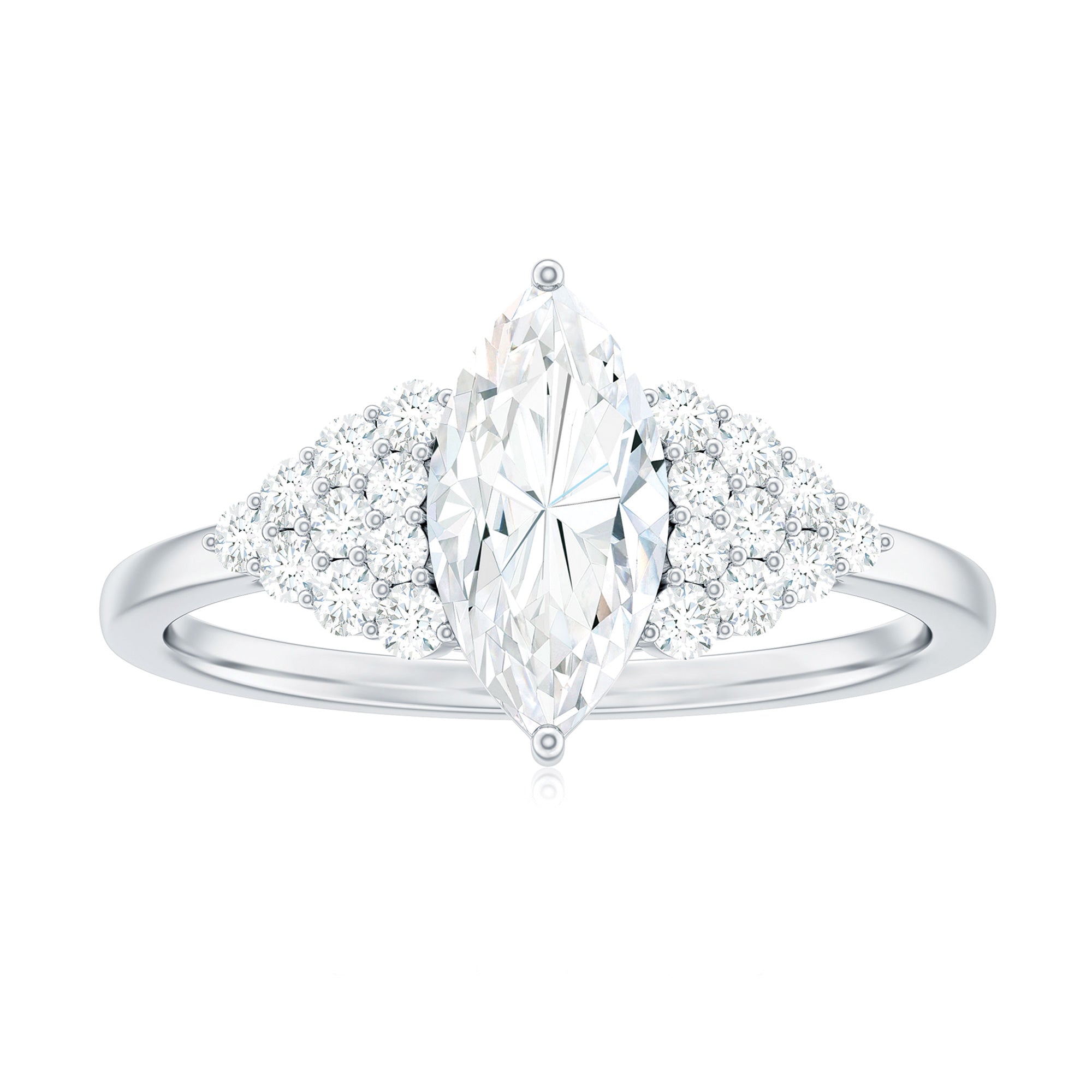 5X10mm Marquise Cut Moissanite Classic Engagement Ring
