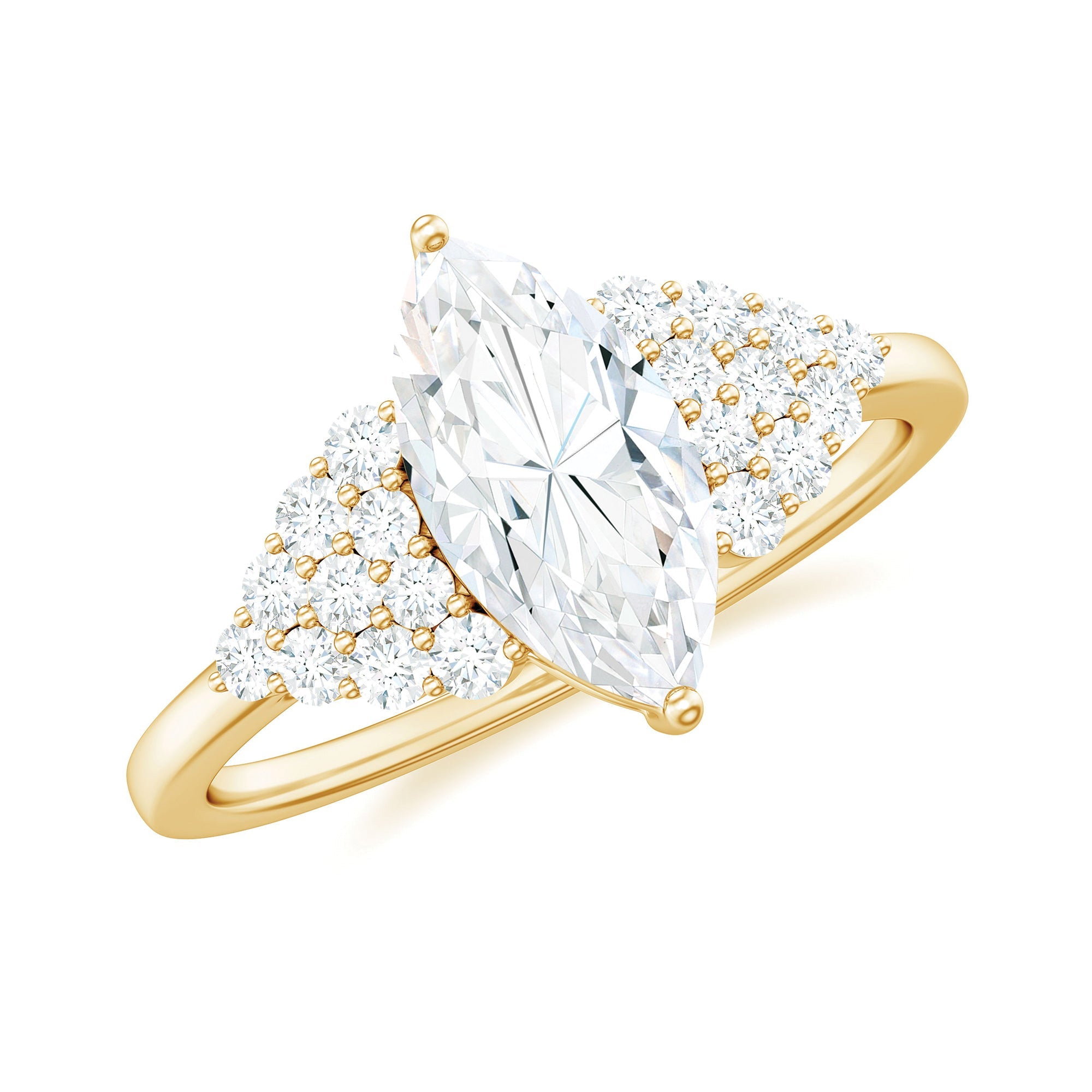 5X10mm Marquise Cut Moissanite Classic Engagement Ring