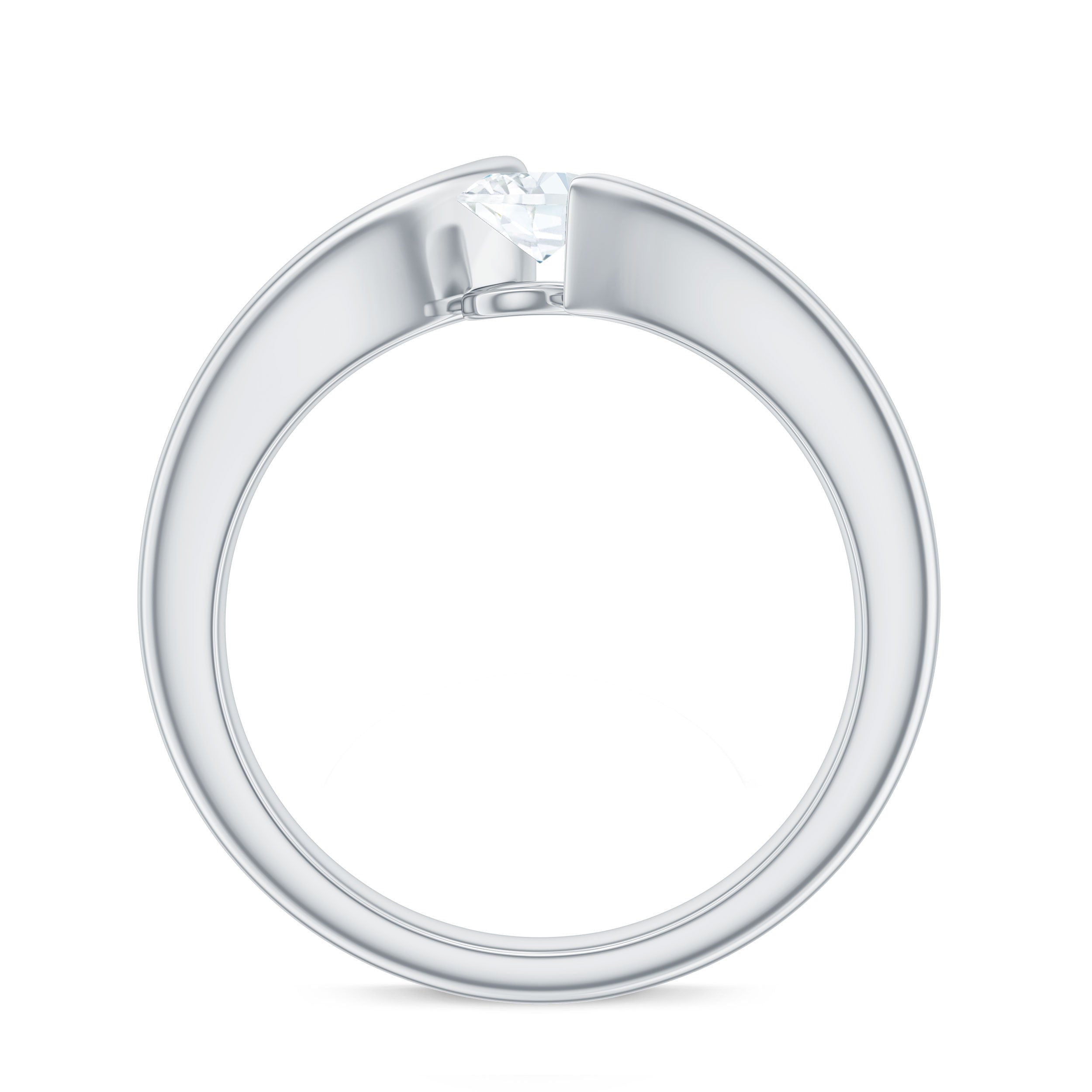 4x6mm Oval Cut Moissanite Solitaire Bypass Ring