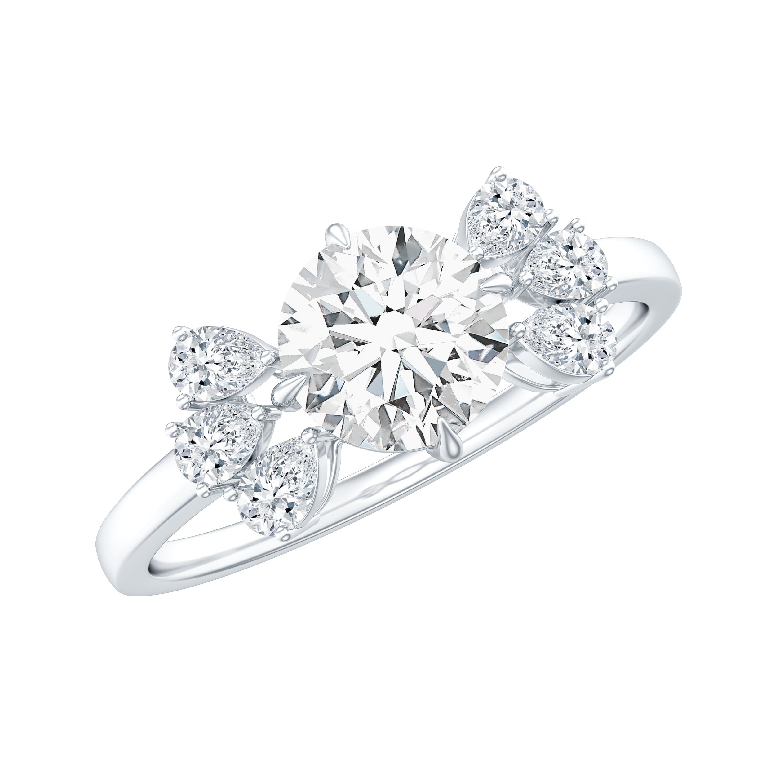 6mm Round Moissanite Minimal Solitaire Engagement Ring