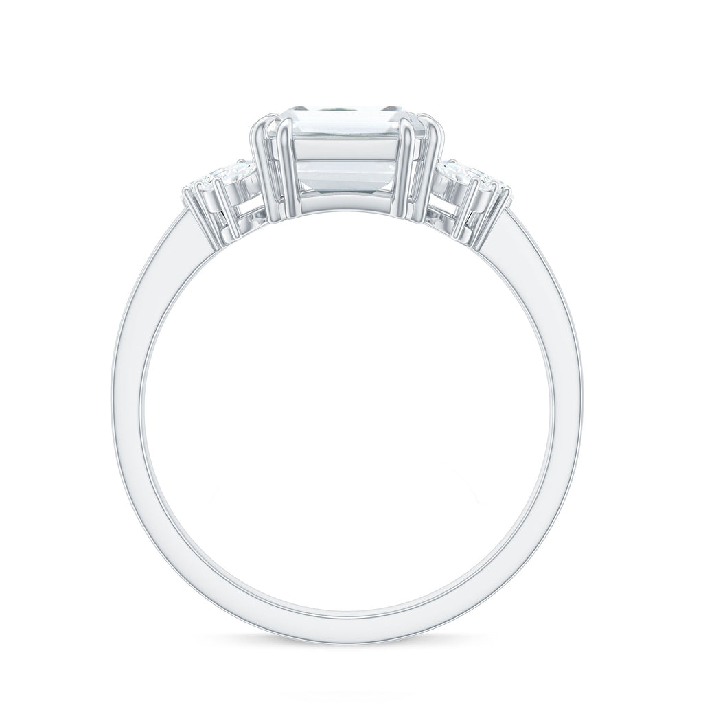 7x9mm Emerald Cut Moissanite Solitaire Engagement Ring For Women