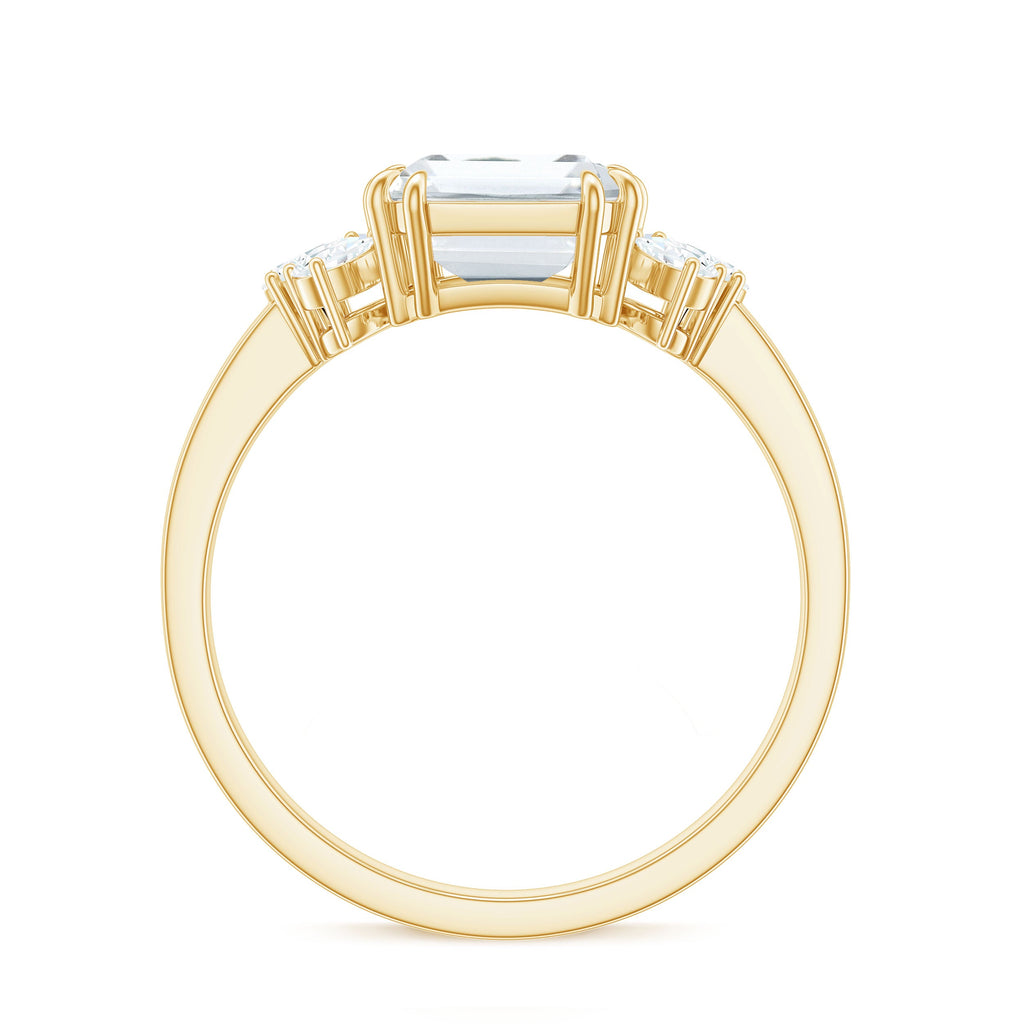 7x9mm Emerald Cut Moissanite Solitaire Engagement Ring For Women