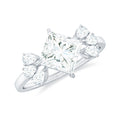 6 mm Princess Cut Moissanite Cluster Engagement Ring