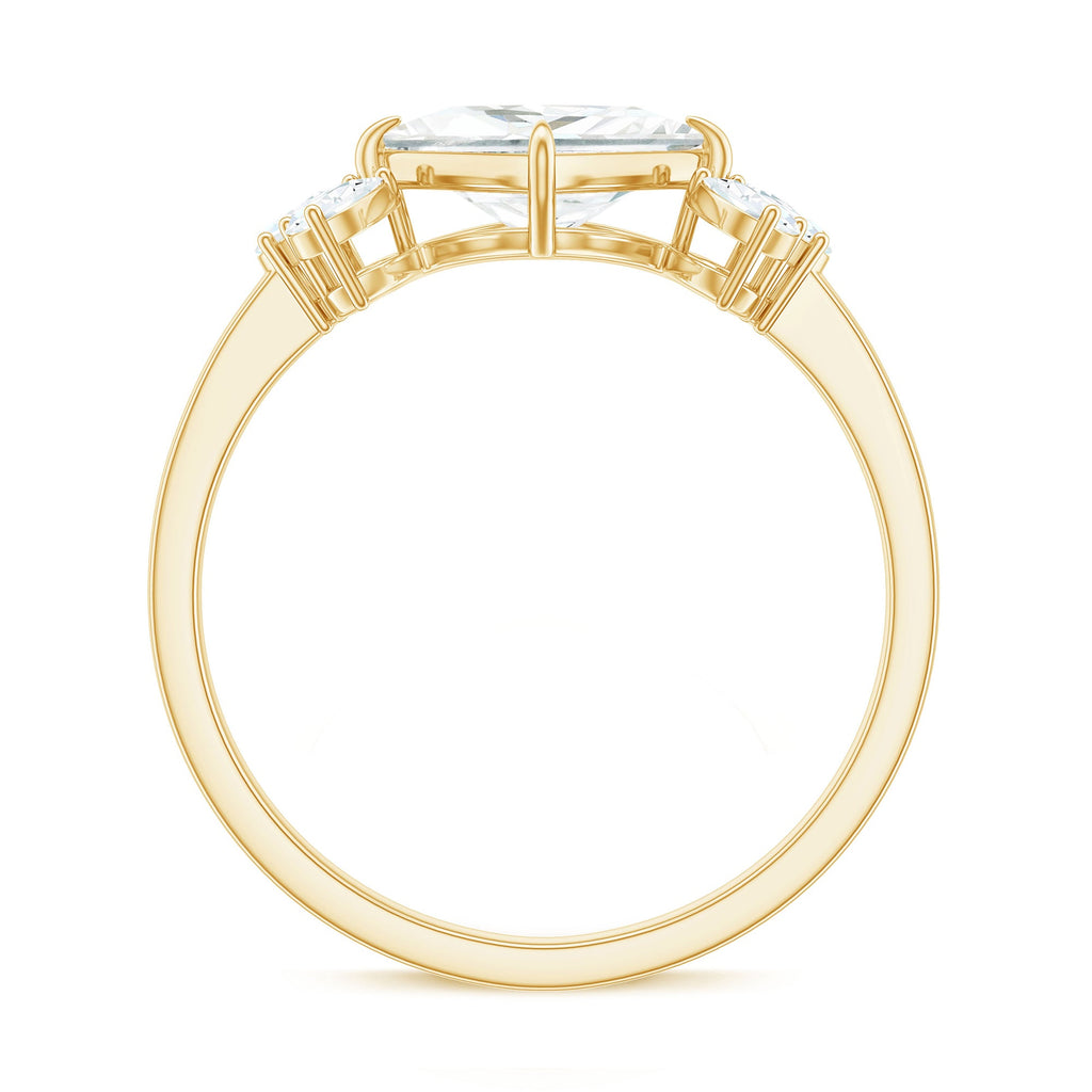 6 mm Princess Cut Moissanite Cluster Engagement Ring