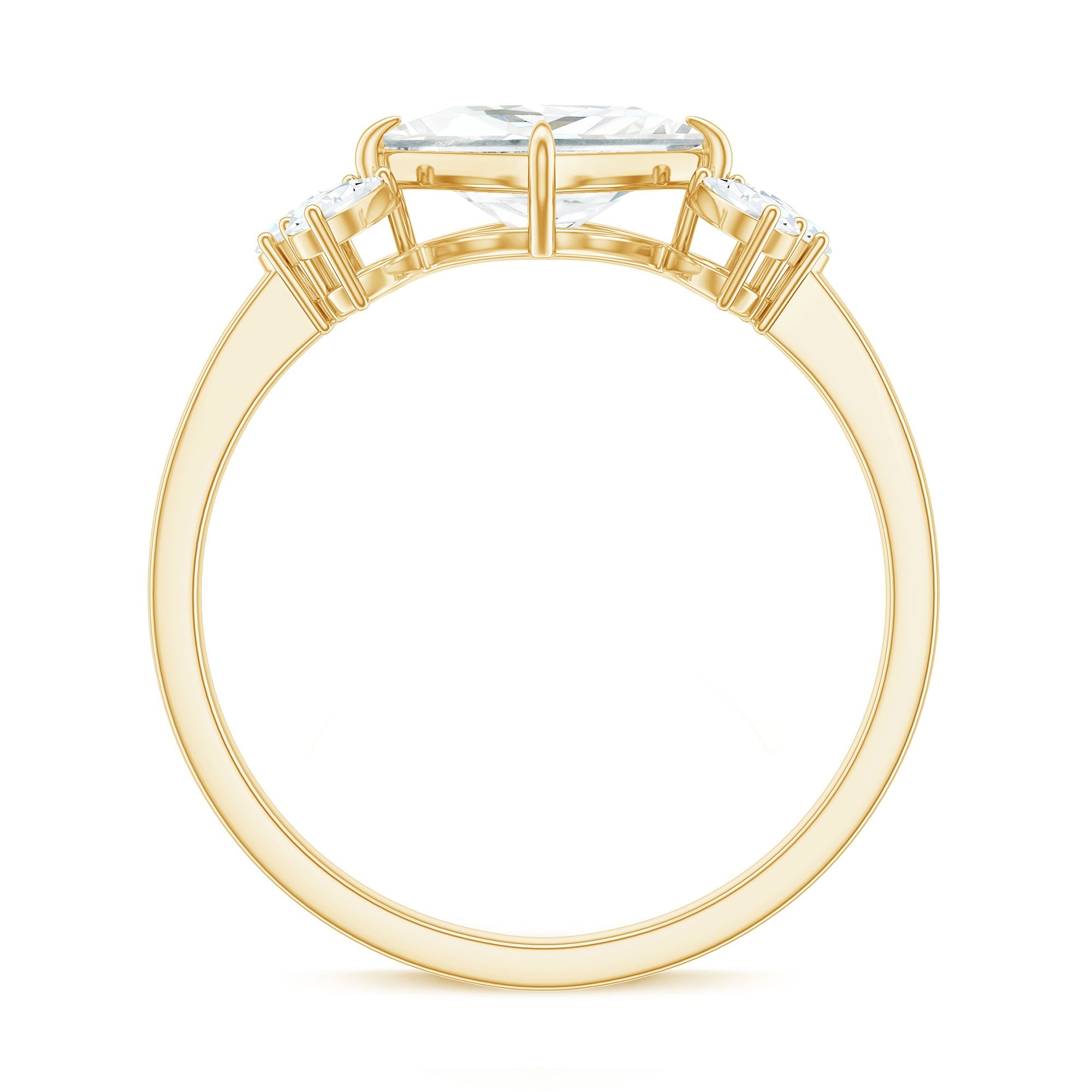 6 mm Princess Cut Moissanite Cluster Engagement Ring