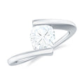 6 mm Cushion Cut Moissanite Solitaire Engagement Ring