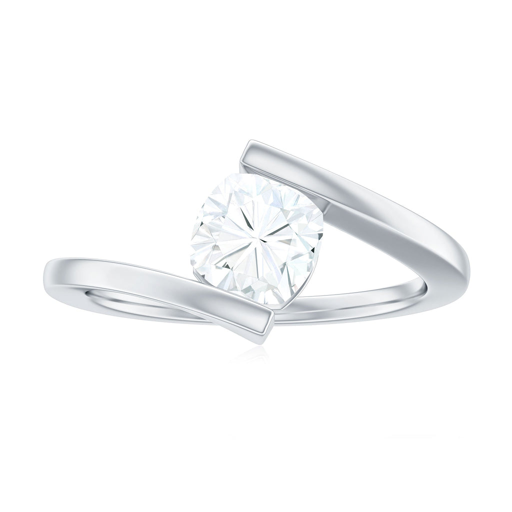 6 mm Cushion Cut Moissanite Solitaire Engagement Ring