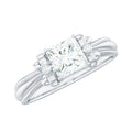 5 MM Princess Cut Certified Moissanite Designer Bow Engagement Ring