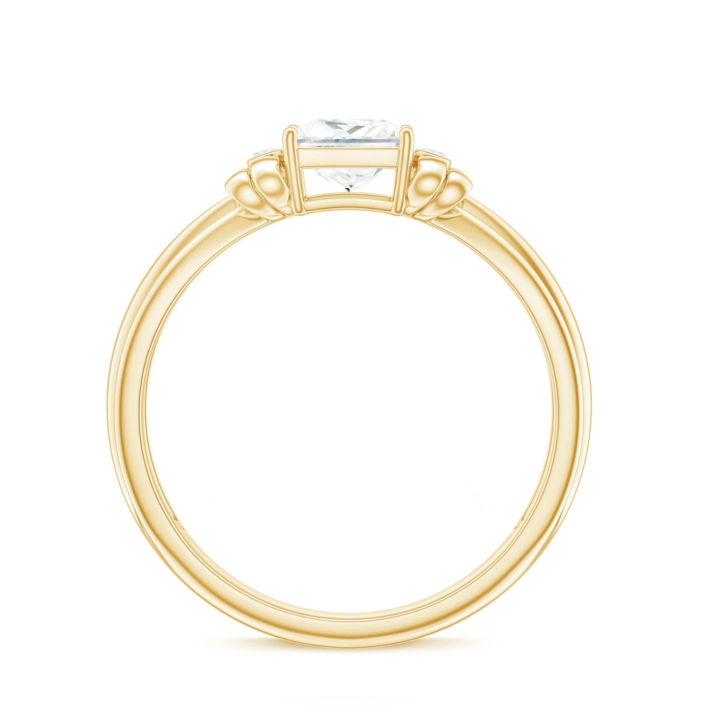 5 MM Princess Cut Certified Moissanite Designer Bow Engagement Ring