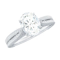 6X8mm Oval Cut Moissanite Vintage Looking Engagement Ring