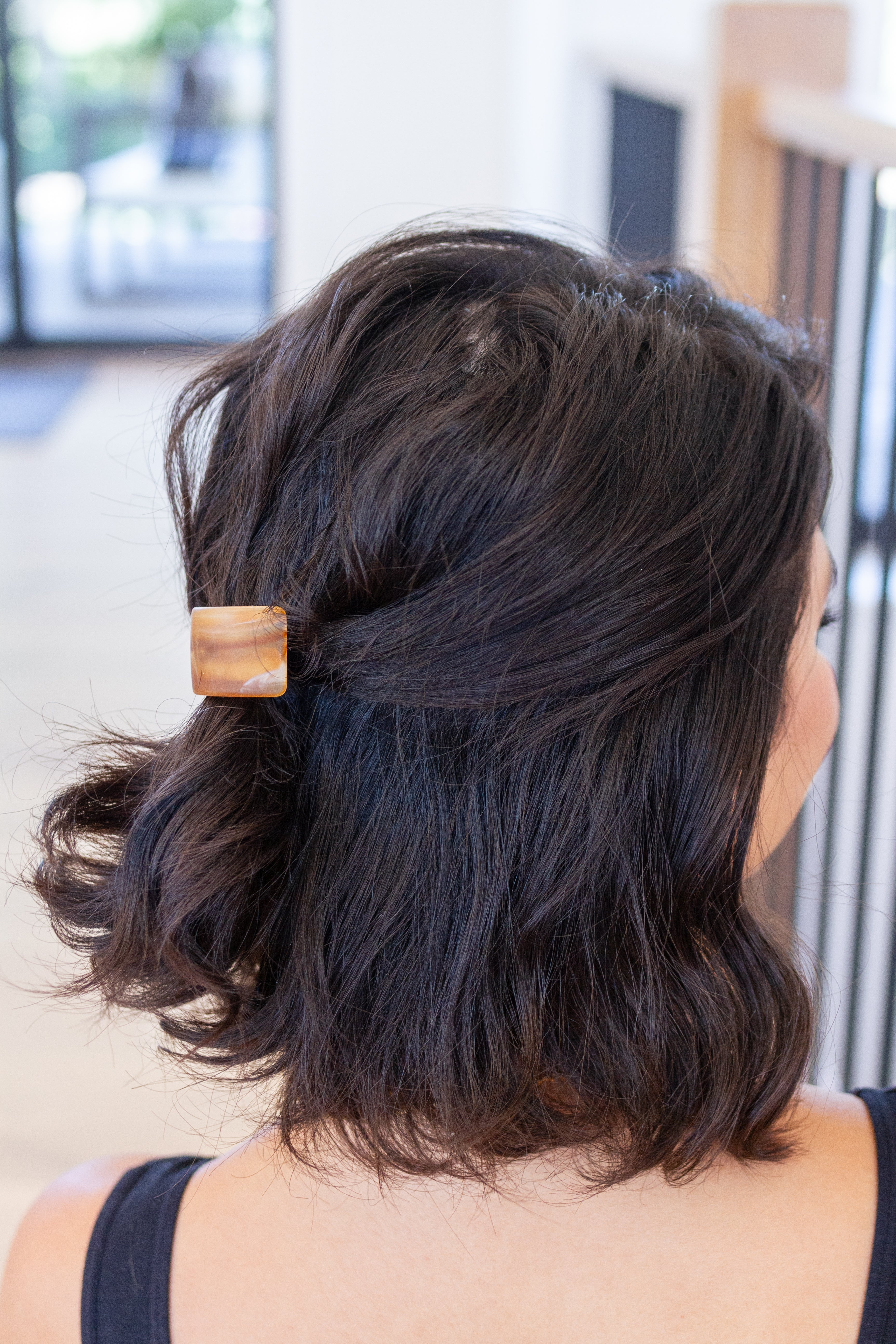 Rectangle Cuff Hair Tie Elastic in Amber **FINAL SALE**