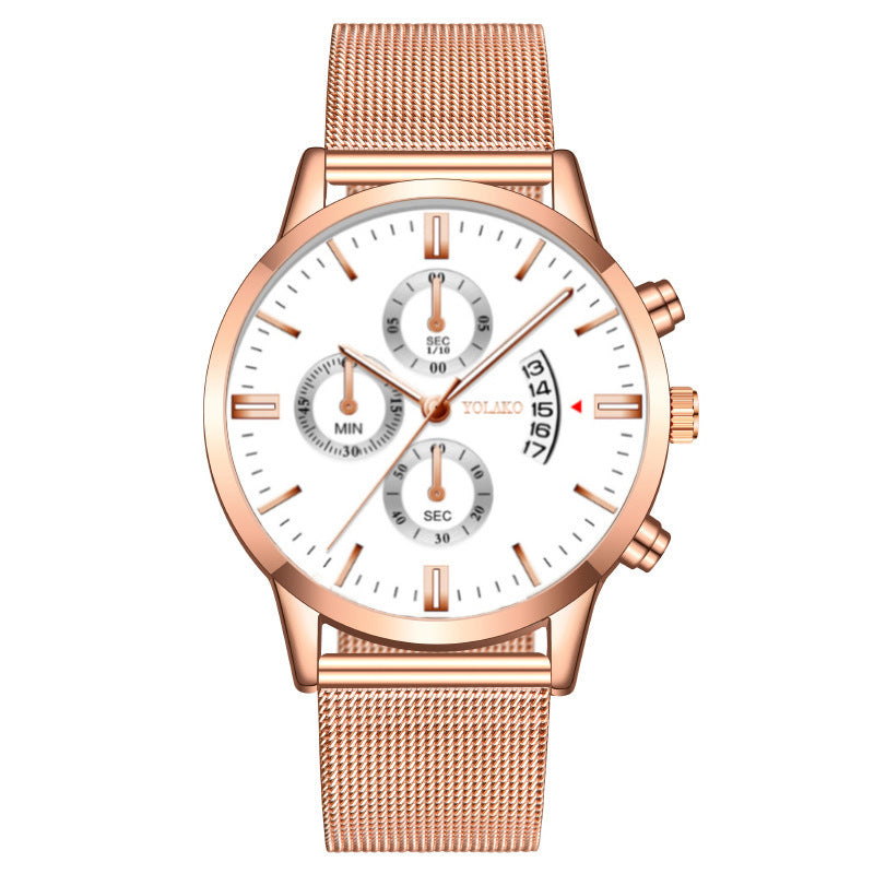 Fashion Calendar Six-pin Three-eye Men's Watch