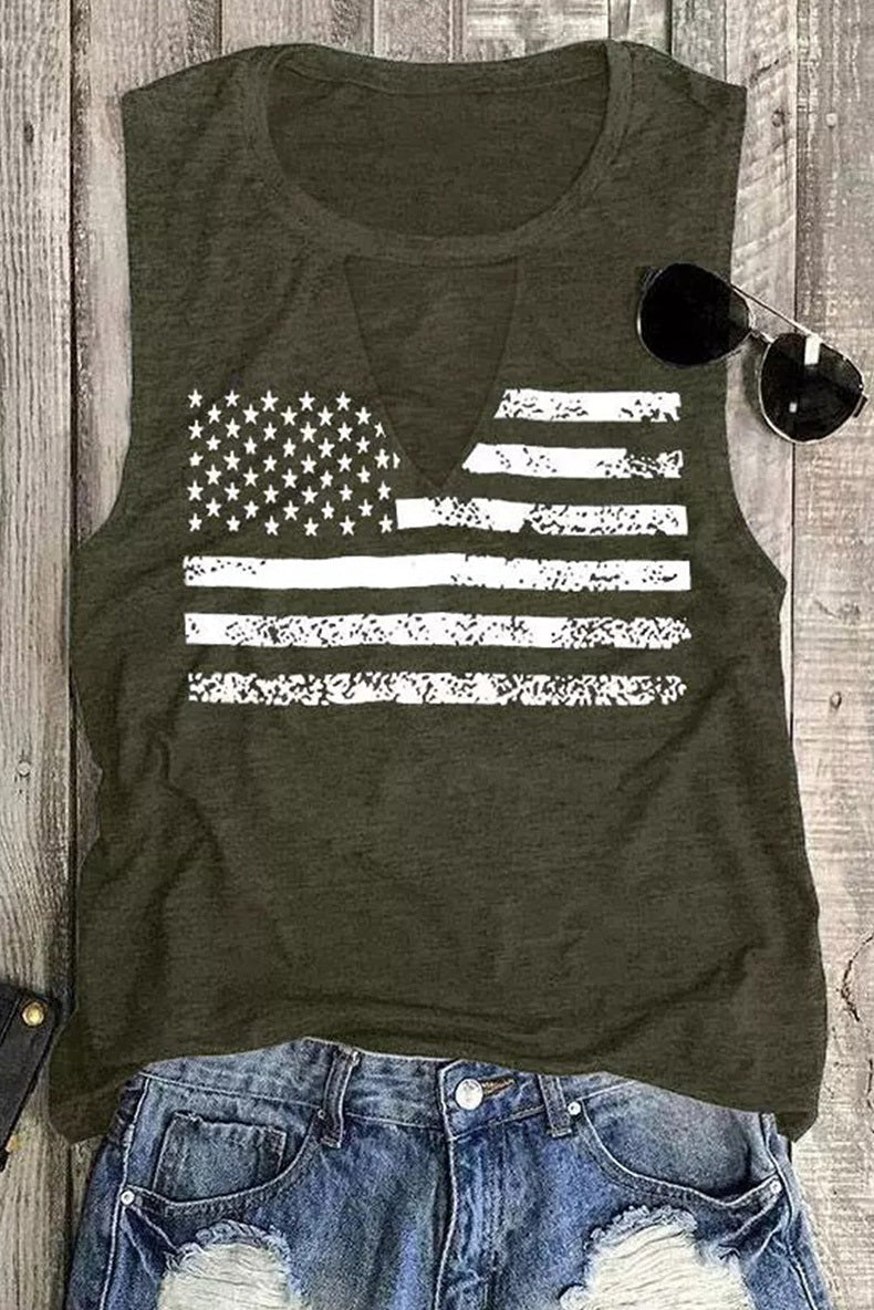 European And American Versatile Loose Outerwear Racerback Tank Top Women