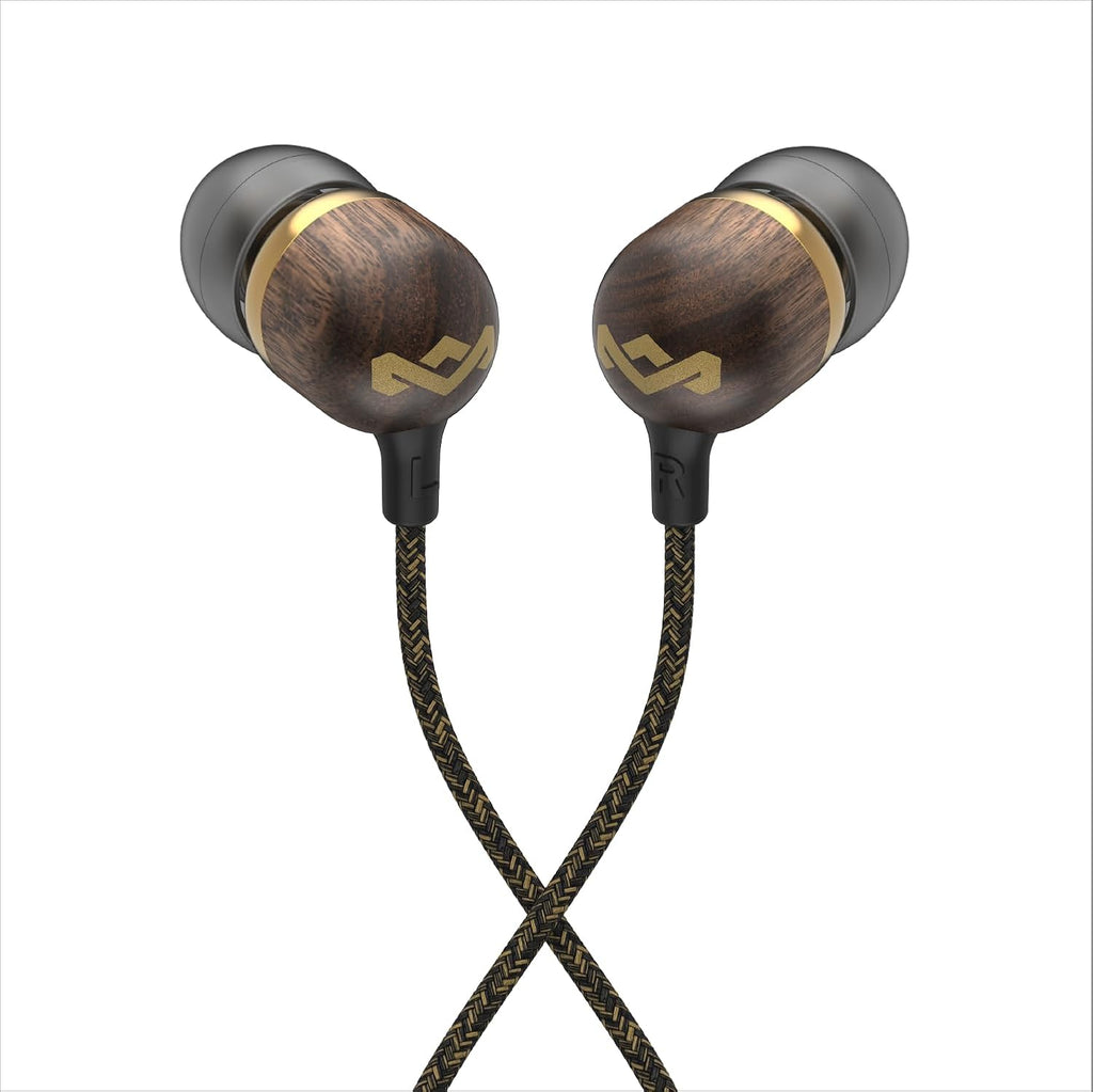 Smile Jamaica Wired: Wired Earphones with Microphone, Noise Isolating Design, and Sustainable Materials, Brass