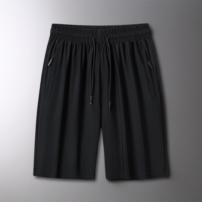 Ice Silk Shorts Men's Thin Loose Oversized Track Pants
