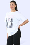 Ladies Printed Short Sleeve T-Shirt Top