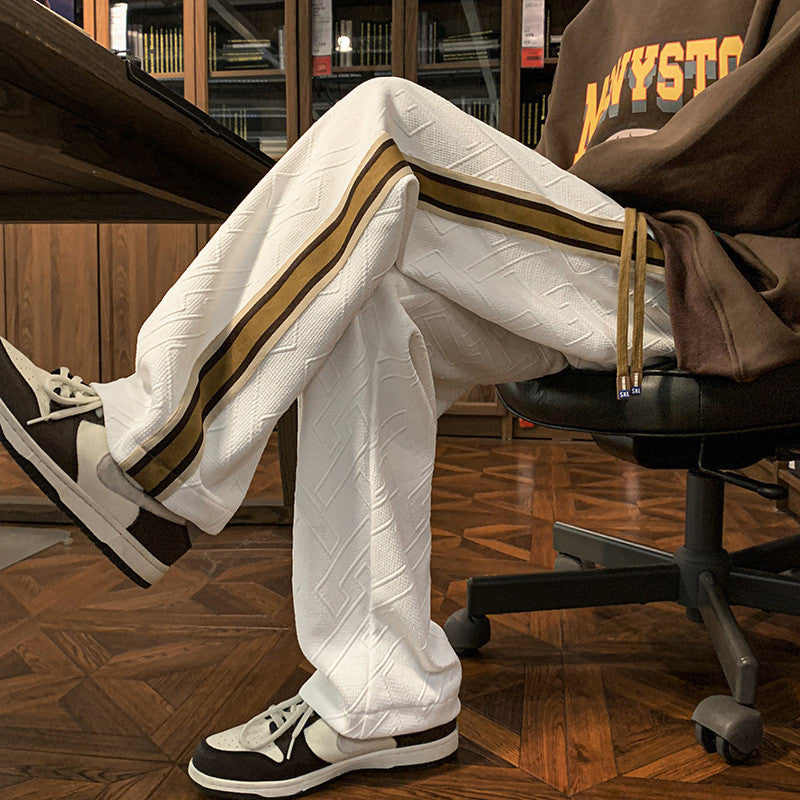 Striped Stitching Pants Same Style Thick Loose Track Sweatpants